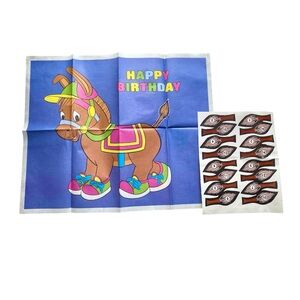 Vintage Unique Happy Birthday Stick the Tail on the Donkey Game 16 Player NEW